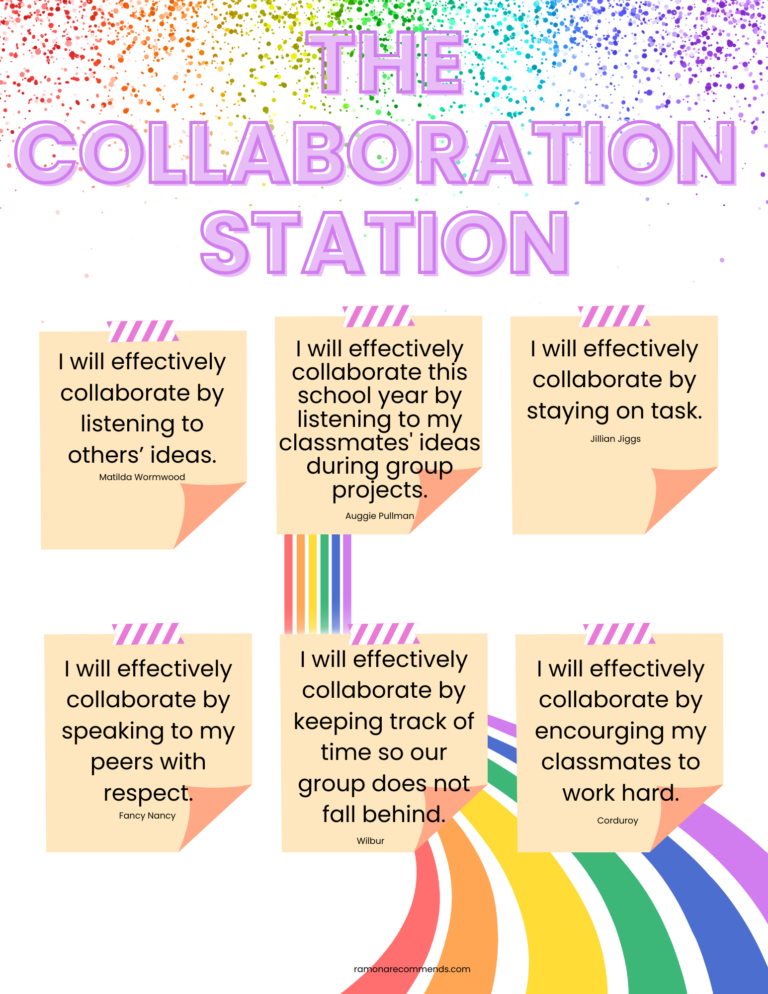 Back to School Collaboration Activity - Ramona Recommends